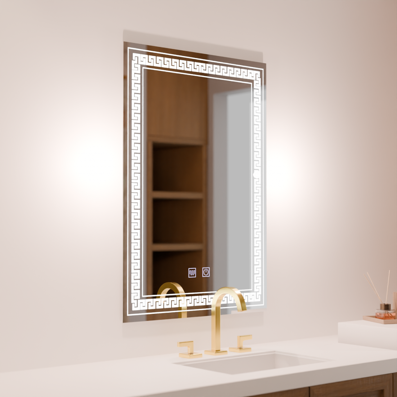 Oglinda LED Rentagulara, 60x80cm, Touch Vivido , Sistem Dezaburire,Dimabila [4]