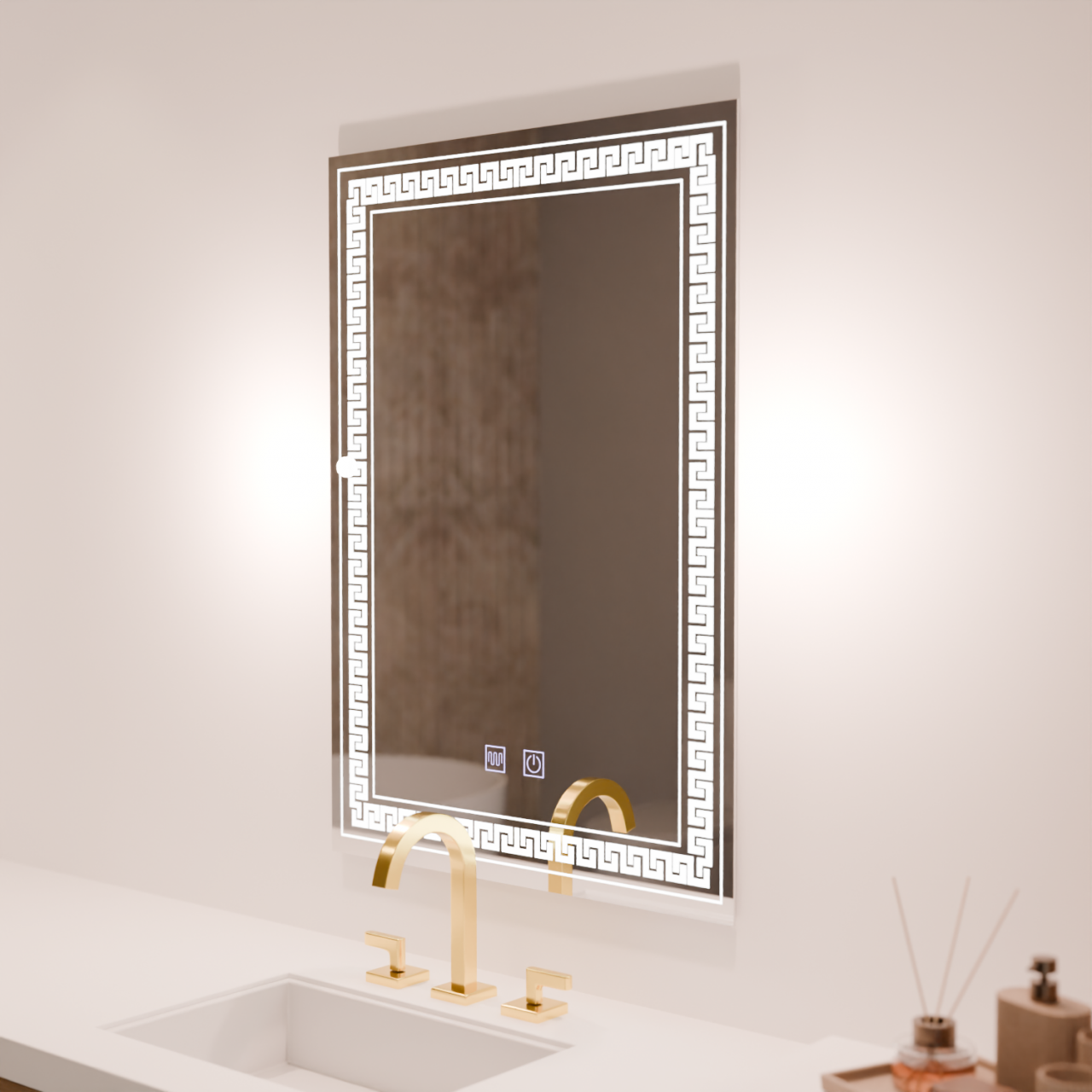 Oglinda LED Rentagulara, 60x80cm, Touch Vivido , Sistem Dezaburire,Dimabila [1]
