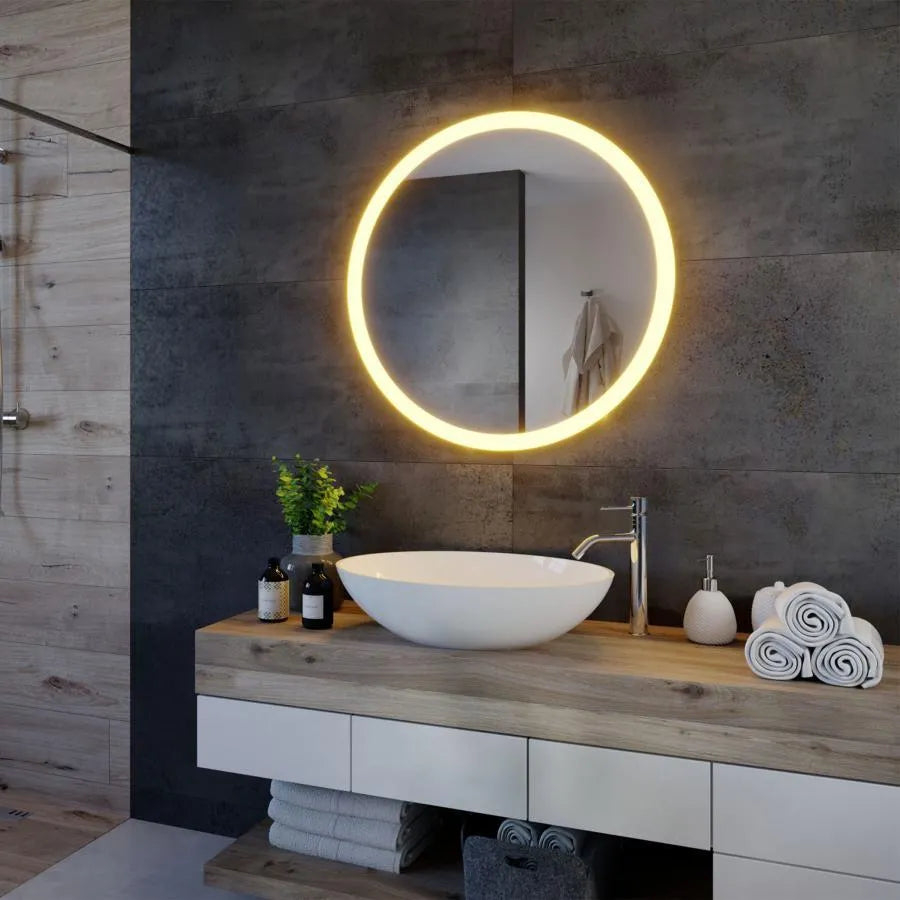 Oglinda LED Rotunda, 50cm, Noxia Touch, Sistem Dezaburire, Dimabila [1]