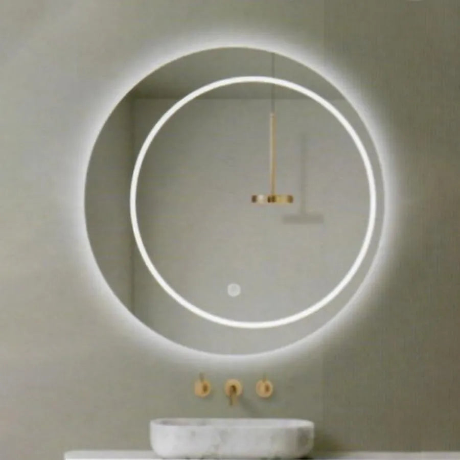 Oglinda LED Rotunda, 60cm, Feronia Touch, Sistem Dezaburire, Dimabila [2]