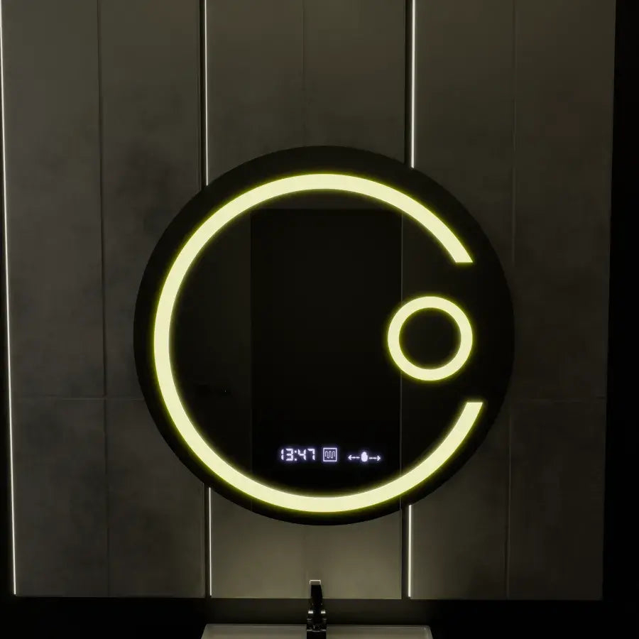 Oglinda LED Rotunda, 60cm, Visio MotionGlow Marcello, Sistem Dezaburire, Ceas & Termometru, Lupa Cosmetica, Dimabila [4]