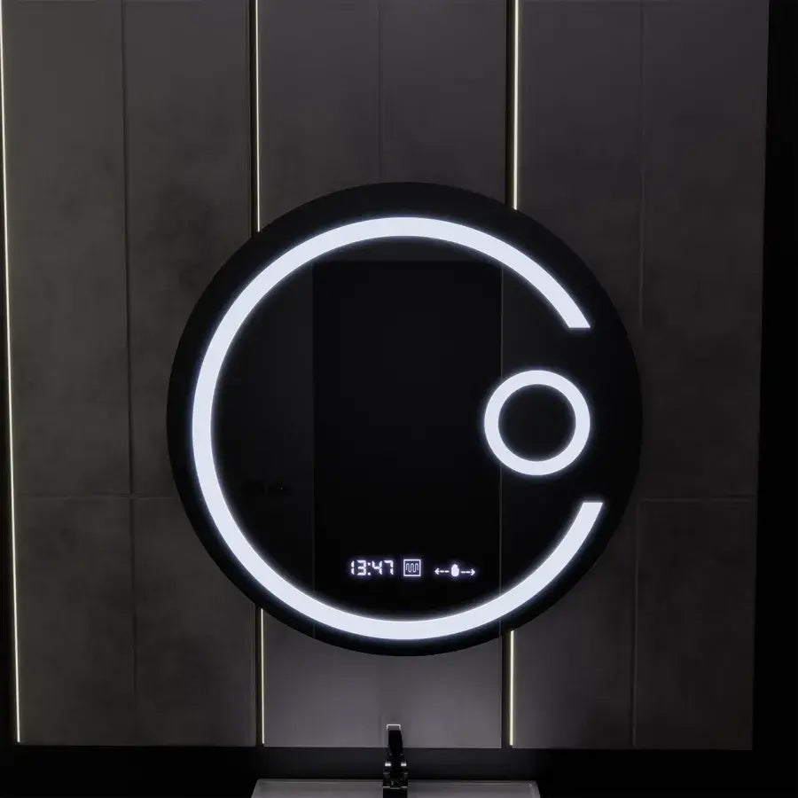 Oglinda LED Rotunda, 60cm, Visio MotionGlow Marcello, Sistem Dezaburire, Ceas & Termometru, Lupa Cosmetica, Dimabila [1]
