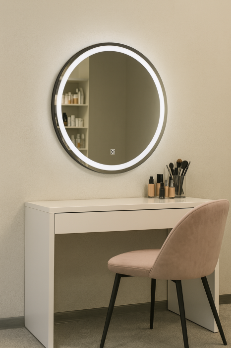 Oglinda LED 70cm , Lumina Rece 6000K, Dimabila, Touch [4]