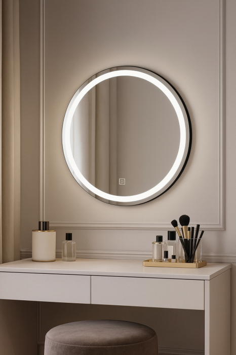 Oglinda LED 70cm , Lumina Rece 6000K, Dimabila, Touch [6]