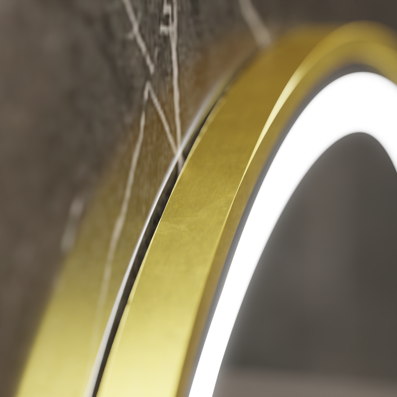 Oglinda LED Rotunda, 70cm, Celeste Royale Gold MotionGlow Marcello, Sistem Dezaburire, Ceas & Termometru, Dimabila [4]