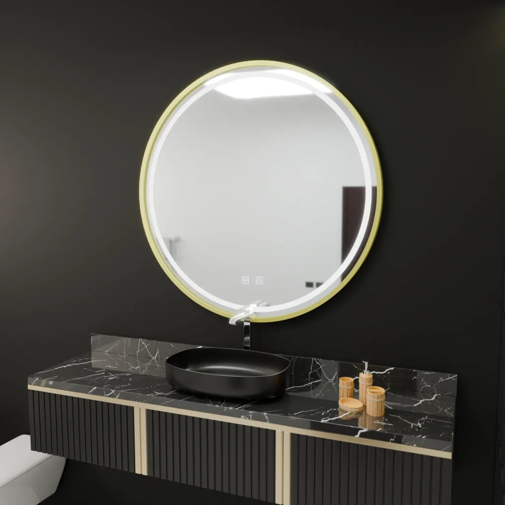 Oglinda LED Rotunda, 70cm, Glanz Touch, Sistem Dezaburire, Dimabila [1]