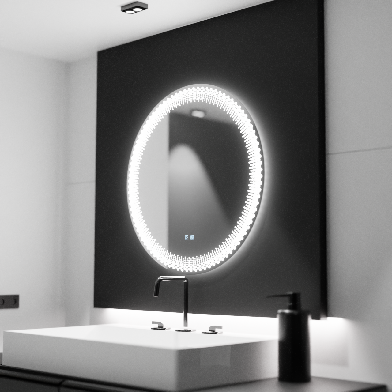 Oglinda LED Rotunda 70cm, Stellaire Touch, Sistem Dezaburire, Dimabila [1]