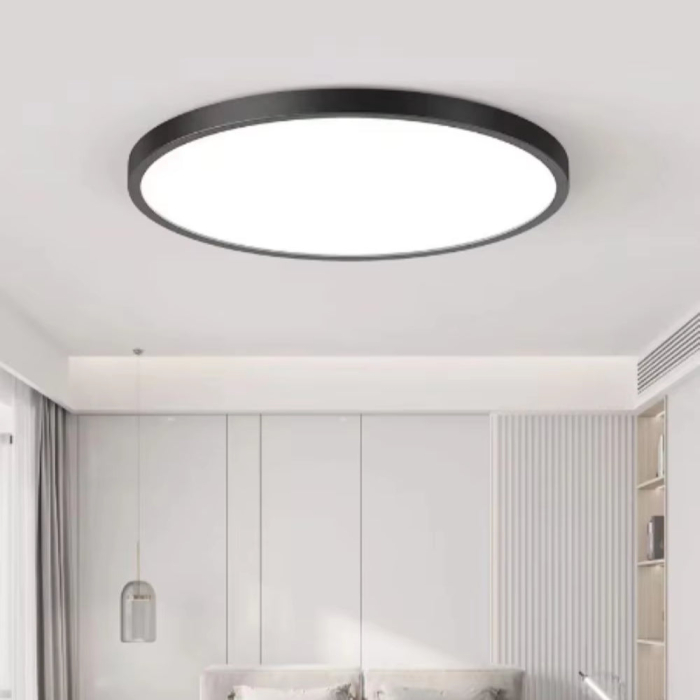 Plafoniera LED 48W lumina rece, design modern, finisaj negru, interior [4]