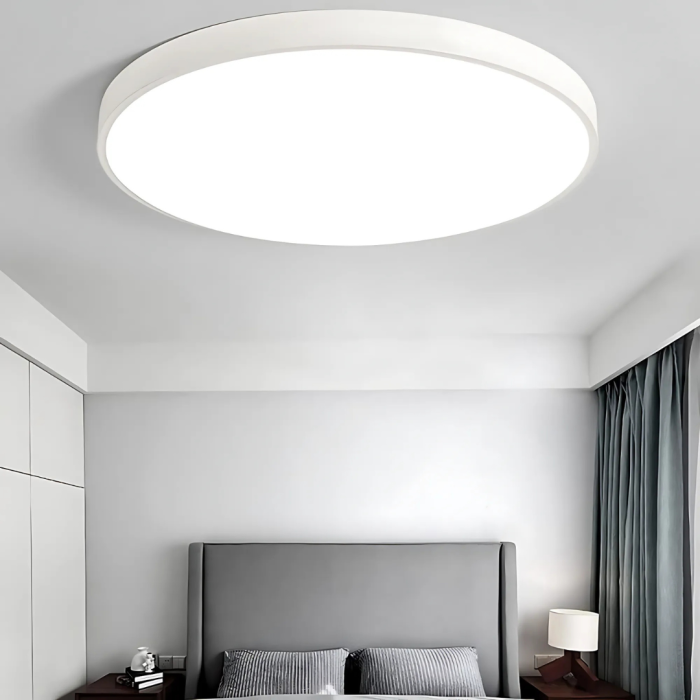 Plafoniera LED 48W lumina rece, design modern, finisaj alb, interior [2]
