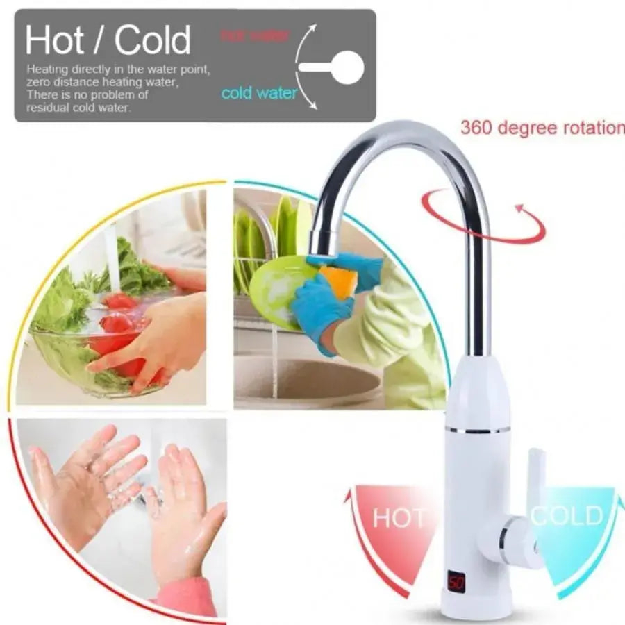 Robinet Electric Instant pentru Apa Calda, Afisaj LCD, Alb, LZ-501X [2]