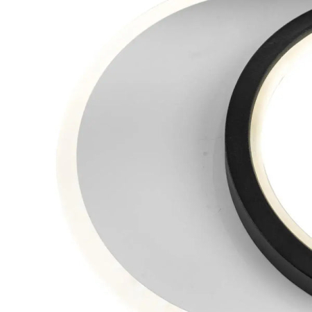 Aplica LED 27W, 2 cercuri, lumina rece calda neutra, design modern alb-negru [4]