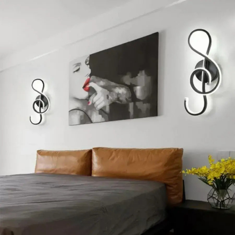 Aplice - Aplică LED perete spirală muzicală 28W, lumină rece/caldă/neutră, design artistic negru – Alessandro