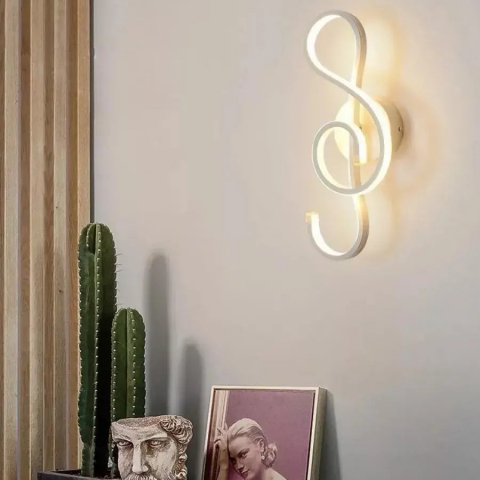 Aplica LED moderna de perete, 11W, lumina rece calda neutra, design impletit alb, interior decorativ IP20 [1]