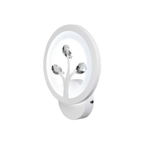 Aplica LED DAISY, 13W, Lumina Rece/Calda/Neutra, Alb cu Cristal [1]