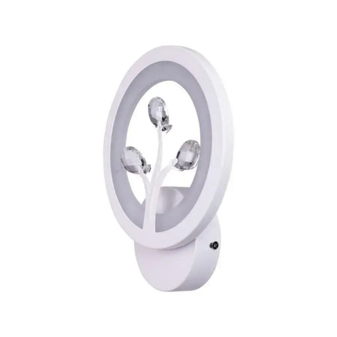 Aplica LED DAISY, 13W, Lumina Rece/Calda/Neutra, Alb cu Cristal [2]