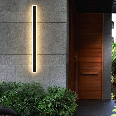 Iluminat de Exterior - Aplica LED de Exterior Mack, Lungime 80cm, 31W, IP65, Metal, Liniar, Negru