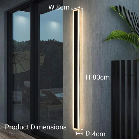 Aplica LED de Exterior Mack, Lungime 80cm, 31W, IP65, Metal, Liniar, Negru [2]