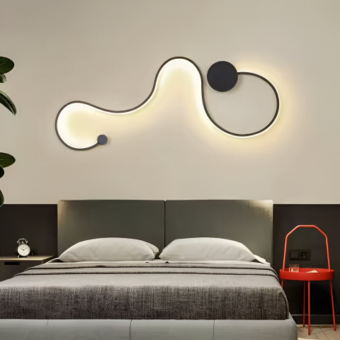 Aplica LED Delilah 38W Decorativa Lumina Rece/Calda/Neutra Metal si SIlicon Negru [2]