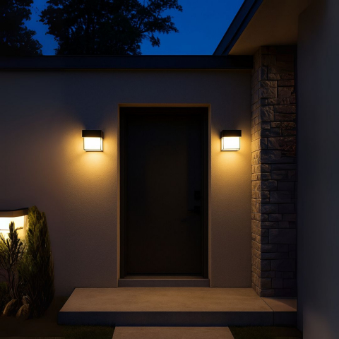 Iluminat de Exterior - Aplica LED Exterior AMIRA, 1 Sursa de lumina, Lumina Calda, Negru