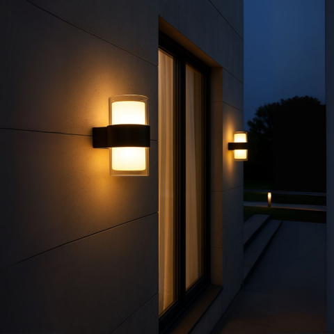 Aplica LED Exterior MIRA, 2 Surse de lumina, Lumina Calda, Negru [1]