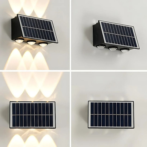 Aplica LED de exterior 6 surse, IP65, design modern negru, 10 x 14 cm [3]