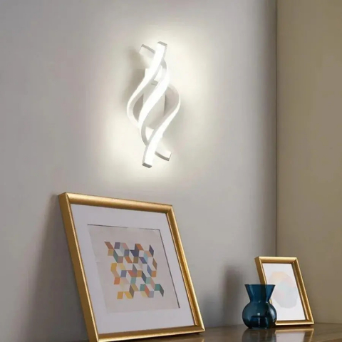 Aplica LED de Perete Ondulata, 22W-45W, 3 Tipuri de Lumina (Rece/Calda/Neutra), Finisaj Alb, Design Modern [2]