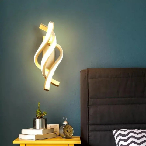 Aplica LED de Perete Ondulata, 22W-45W, 3 Tipuri de Lumina (Rece/Calda/Neutra), Finisaj Alb, Design Modern [3]