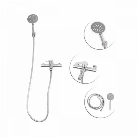 Baterii & Coloane de Duș - Baterie Baie cu Para de Dus, Inox SUS304, Satinat, LY010