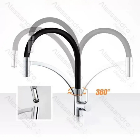 Baterie Bucatarie, Alama Sanitara, Negru cu Crom, WZX/2019 [1]