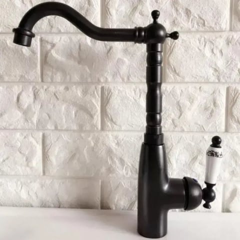 Baterii de Bucatarie - Baterie Bucatarie, Alama Sanitara, Negru, OD/2051