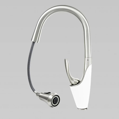 Baterie Bucatarie cu Dus Extractibil, Alama Sanitara, Crom, W054 [2]