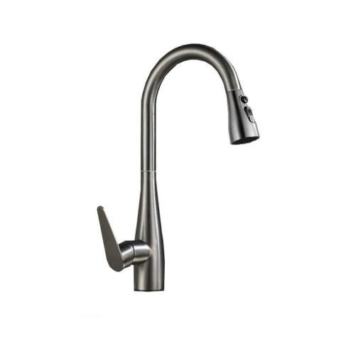 Baterii Sanitare - Baterie Bucatarie cu Dus Extractibil Inox Argintiu ZY1009