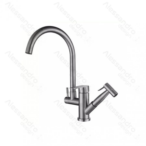 Baterie Bucatarie cu Dus Extractibil, Inox SUS304, Satinat, CF034 [1]