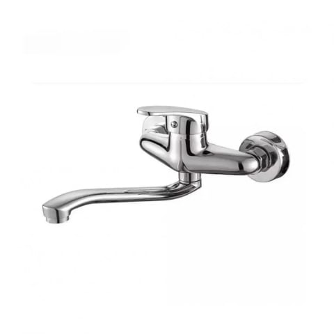 Baterii de Bucatarie - Baterie bucătărie de perete, pipă pivotantă 18 cm, cartuș ceramic, crom