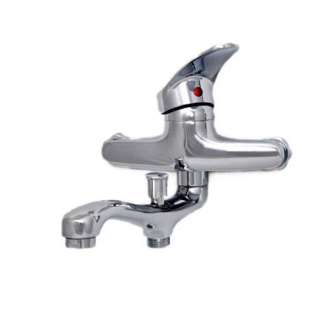 Baterie Cada Crom Lucios - Set Complet cu Pipa Pivotanta de 25cm, Para, Furtun si Excentrice Incluse [2]