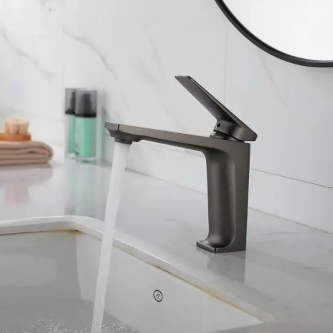 Baterii de Baie - Baterie Lavoar, Alama Sanitara, Gri Grafit, 9967N