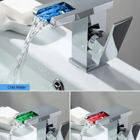 Baterie Lavoar, Crom, Lumina RGB, Schimbare de culoare in functie de temperatura apei, OD3014 [1]