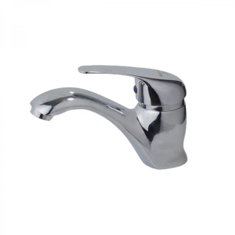 Baterii Sanitare - Baterie monocomanda lavoar, pipa fixa, crom lucios, design modern, stativa