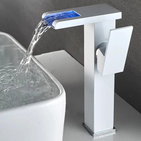 Obiecte Sanitare - Baterie Lavoar, Lumina RGB, Schimbare de culoare in functie de temperatura apei, OD3014