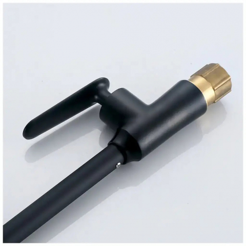 Baterie Lavoar Negru Mat EC01 – Design Elegant, Pipă Rotativă și Cartuș Ceramic [1]