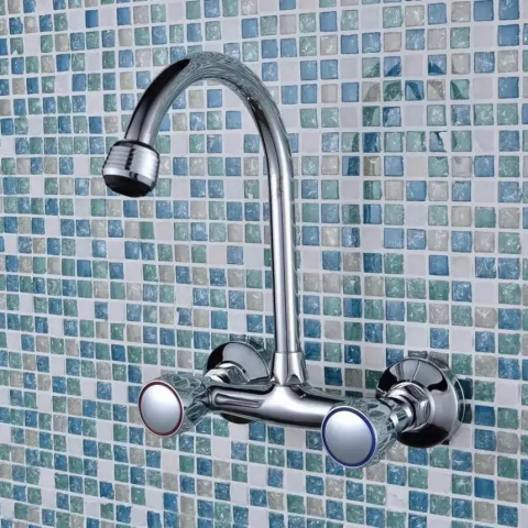 Obiecte Sanitare - Baterie Perete, Crom, Pipă Rotativă – Baie Modernă