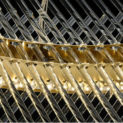 Candelabru Cristal ALHAMBRA Eleganza, LED, 93W, Diametru 49cm, Lumina Calda/Rece/Neutra, Dimabil, Inaltime Reglabila, Auriu [1]