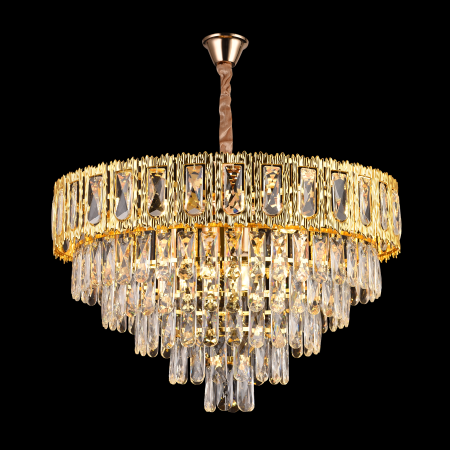 Candelabru Cristal BELVEDERE Magno 8xE14, Diametru 60cm, Auriu Lucios, Inaltime Reglabila [2]