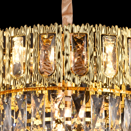 Candelabru Cristal BELVEDERE Nobile 5xE14, Diametru 40cm, Auriu Lucios, Inaltime Reglabila [1]