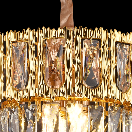 Candelabru Cristal BELVEDERE Petito 3xE14, Diametru 30cm, Auriu Lucios, Inaltime Reglabila [1]