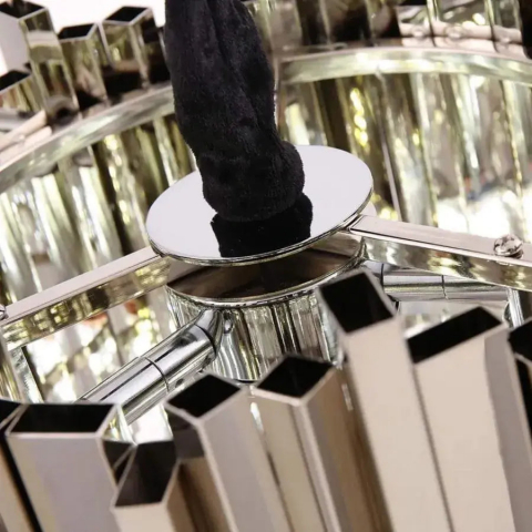 Candelabru Cristal BLOIS Nobile 5xE14, Diametru 40cm, Argintiu, Inaltime Reglabila [1]