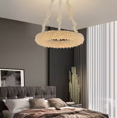 Corpuri de Iluminat - Candelabru Cristal HOHENZOLLERN Magno, 40W, Lumina Calda/Rece/Neutra, Diametru 55cm, Auriu, Inaltime Reglabila