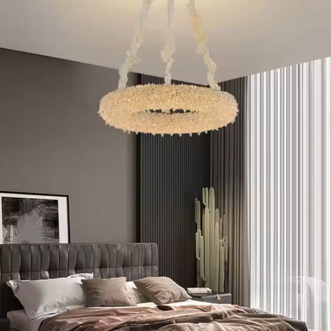 Corpuri de Iluminat - Candelabru Cristal HOHENZOLLERN Magno, 40W, Lumina Calda/Rece/Neutra, Diametru 66cm, Auriu, Inaltime Reglabila