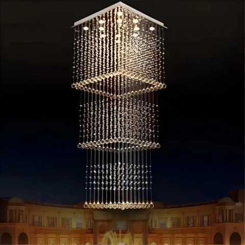 Candelabru Cristal LED 80W Saturnino Auriu 50cm [1]