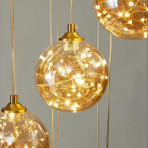 Candelabru Cristal LED KILKENNY Culmino, 144W, Lumina Neutra, Diametru 60cm, Auriu [1]